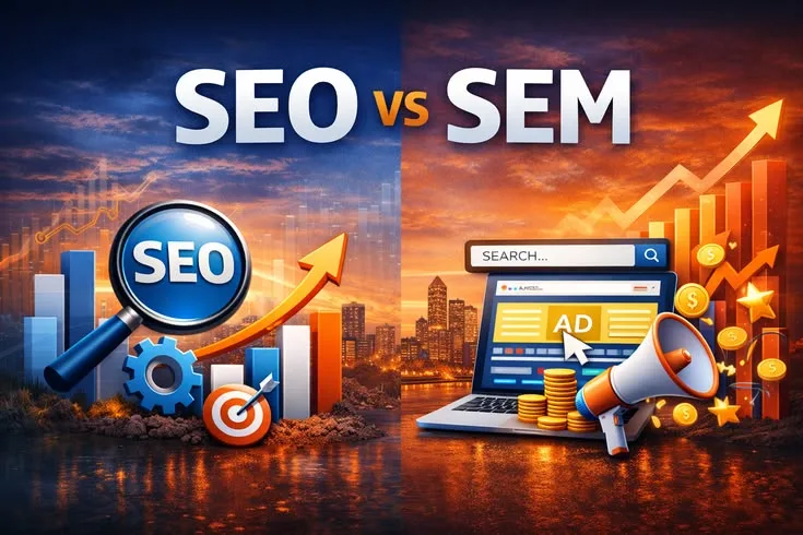 Digital Marketing Services including SEO and SEM for increasing online visibility